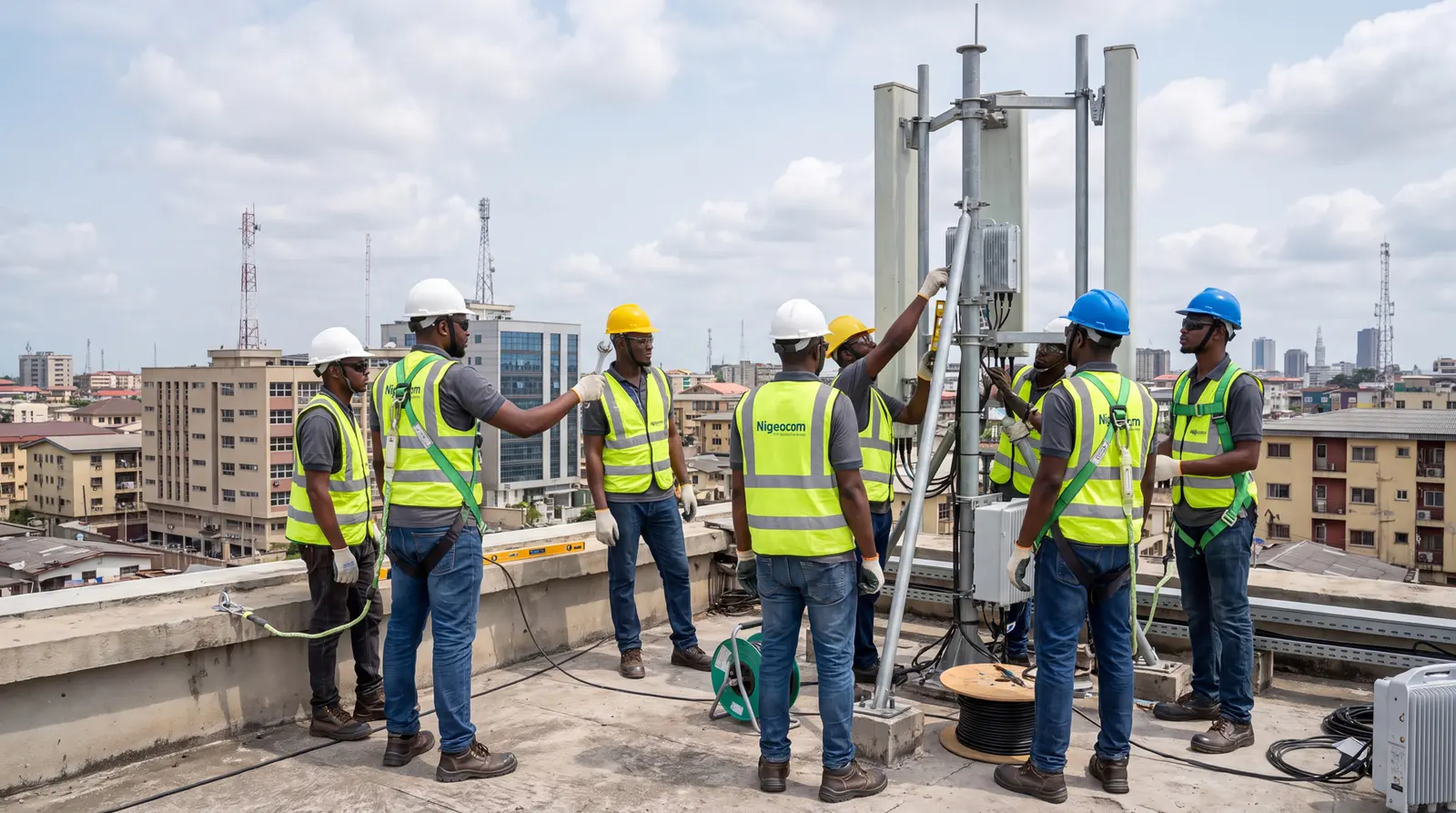Telecommunications tower installation project